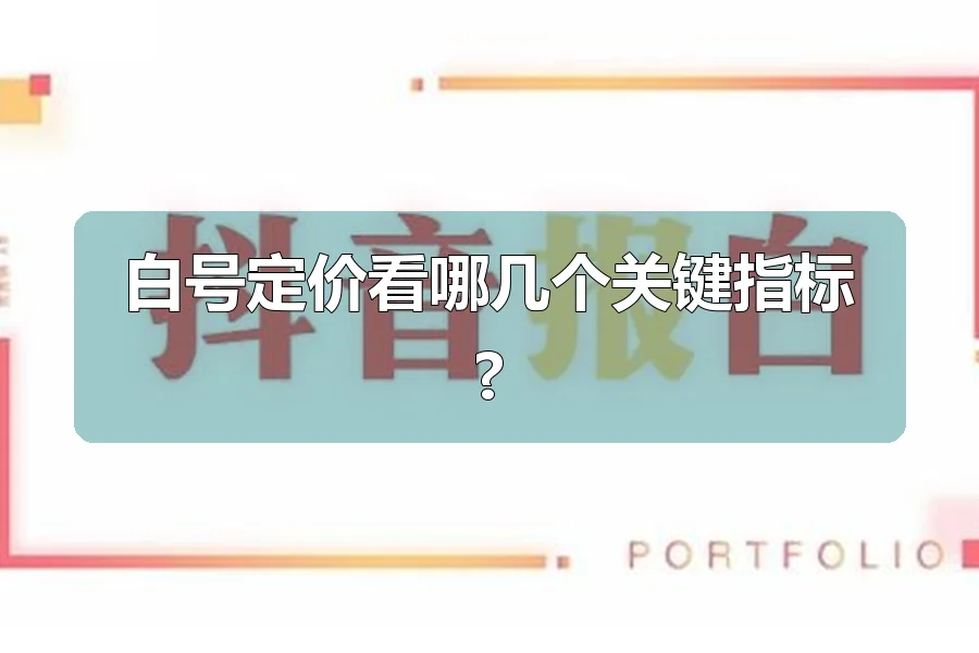 白号定价看哪几个关键指标?