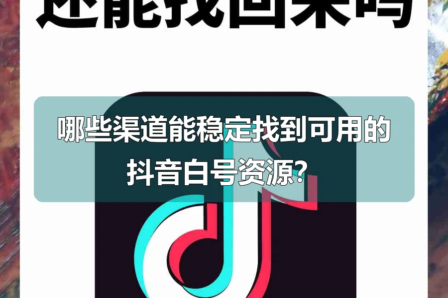 哪些渠道能稳定找到可用的抖音白号资源？